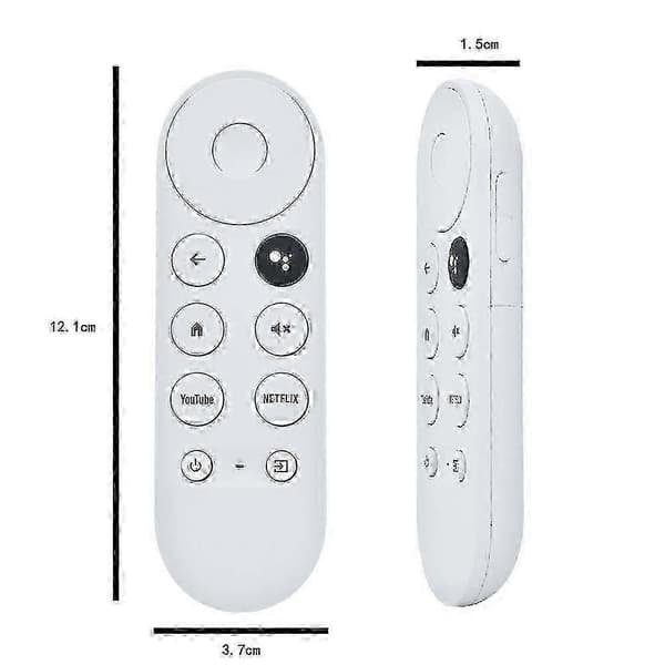 Bluetooth-fjernbetjening til Google TV 4K, erstatning med stemmestyring White