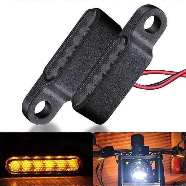 Motorcykel Blinklys 6LED Ravfarvede Indikatorer 2 STK Styrlys til Scooter