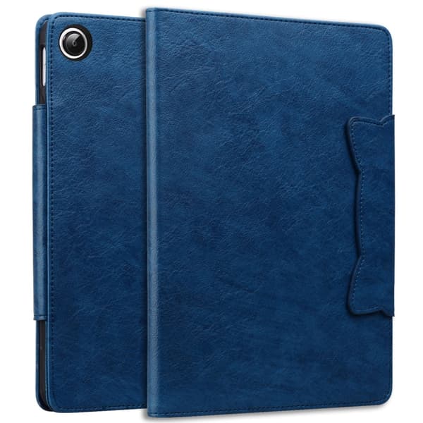[RM]Samsung Galaxy Tab A9+ / A11+ Cat Buckle Läderfodral Kungligt blå