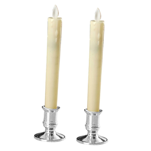 2 st varma LED-ljus romantisk sväng äkta flammor ljus hem bröllop silver b