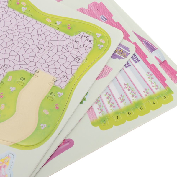 3D-pussel gör-det-själv leksak för barn tidig pedagogisk leksak rosa slott