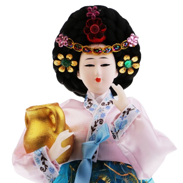 Koreansk folk docka skönhet hantverk hem bröllop dekoration hantverk present #2