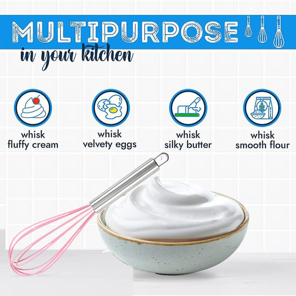 8 tums och 10 tums silikonvispsats om 4, visp ballong äggsås visp för nonstick kokkärl style 5