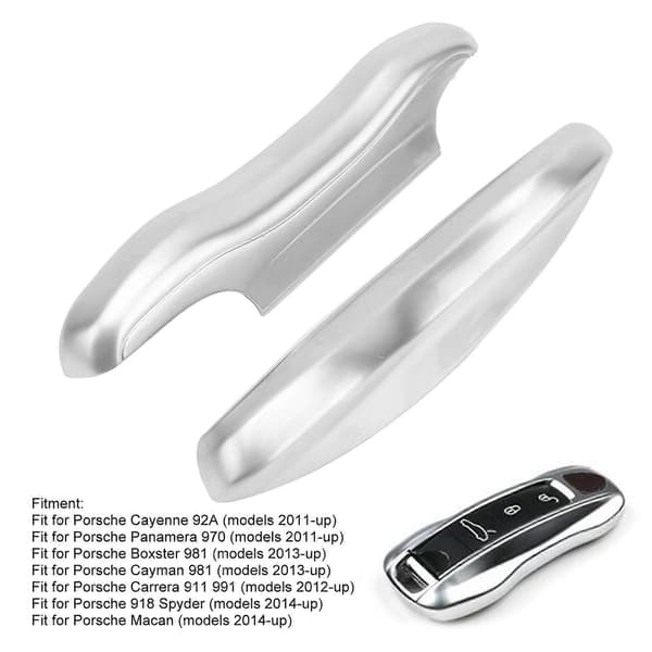 2pcs Remote Key Shell Protective Case Compatible with Porsche Cayenne / Macan / Panamera / CarreraSilver E2U013