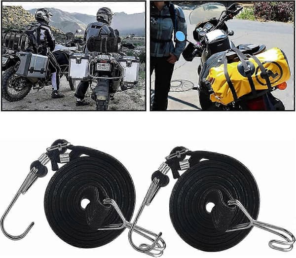 4 stk. elastiksnore med kroge, 2 m elastiksnore med kroge, cykel, biltransport [MI]