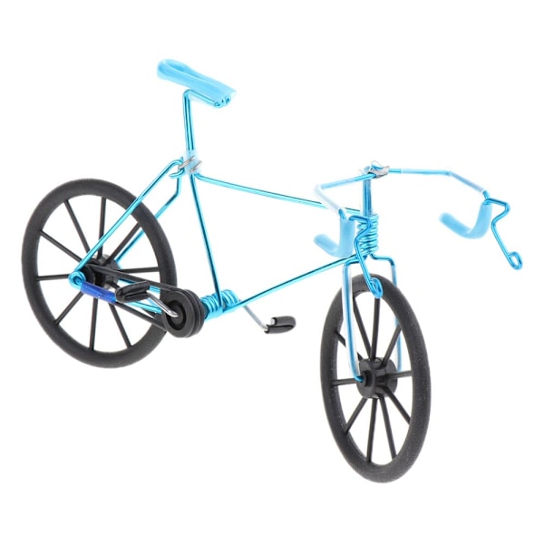 1:10 Pressgjuten Metall Racingcykel Modell Skrivbords Actionfigur Heminredning Ljusblå