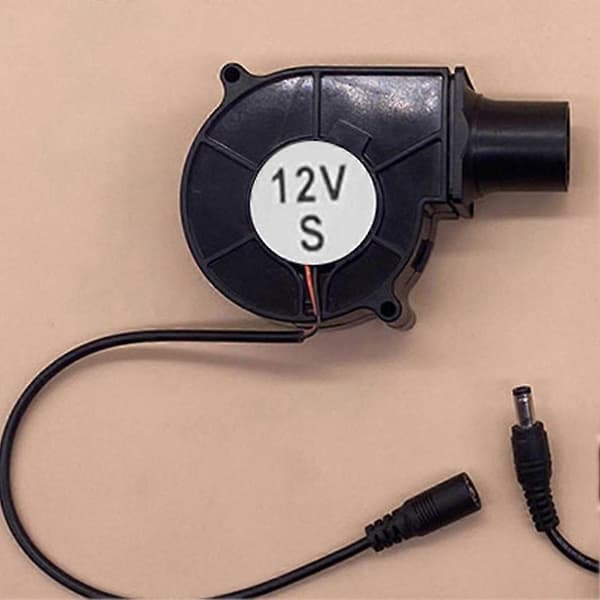 12V 7530 PWM Luftblæser til BBQ, Camping, Picnic, Ildværktøj Black