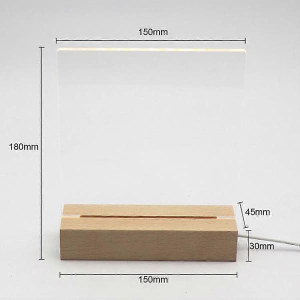 3D LED Tom Ograverad Akryl Bokbas Nattlampa Warm White Light