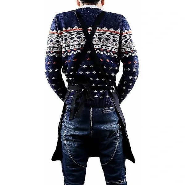 [RM] Professional Leather Welding Apron for Men with 5 Pockets. Durable Flame Retardant and Blacksmith Protection Welding Apron.