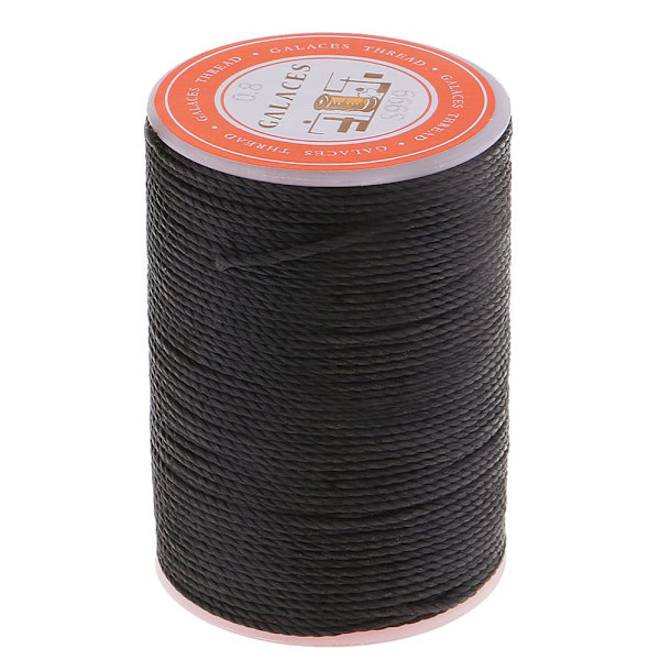 Rund Polyester Vaxtråd 0.8mm Sömnad DIY Sömnad Svart