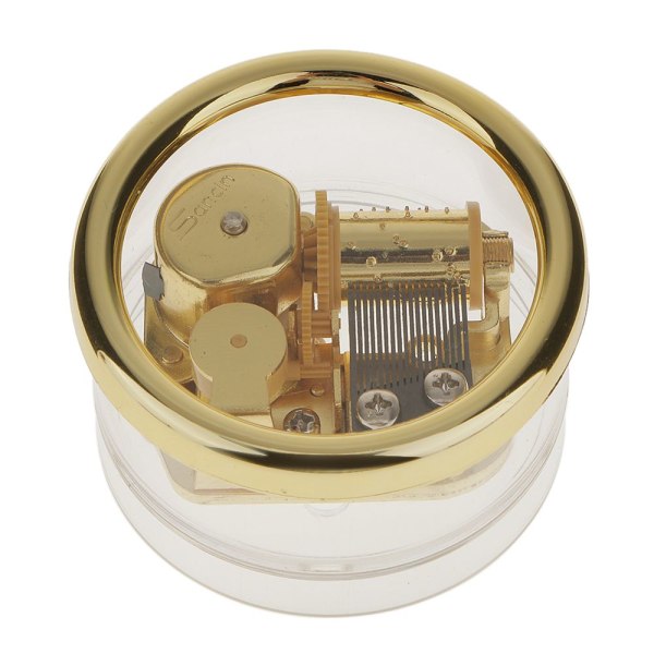 Rund akryl Transparent Wind Up Music Box med Amazing Grace Melody