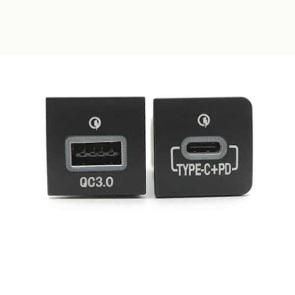 Bil USB-lader PD Hurtiglading QC3.0 Telefonladeadapter Uttaksknapp for Golf 6 MK6 5 2006 - 2