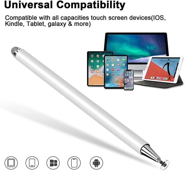 Styluspenna för iPad Touchscreen, Universell Styluspenna Kompatibel med Alla Android Smartphones, Tablets, iPhone, iPad, Samsung Surface White