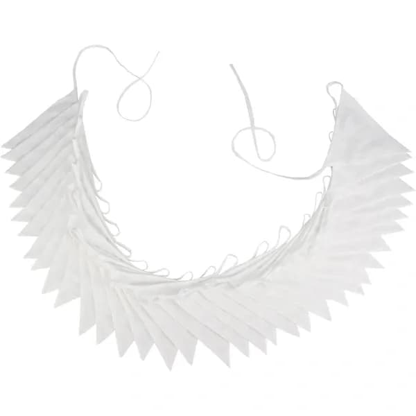 10 m fabric pennant, beautiful pennant garland fabric white [JUNI]