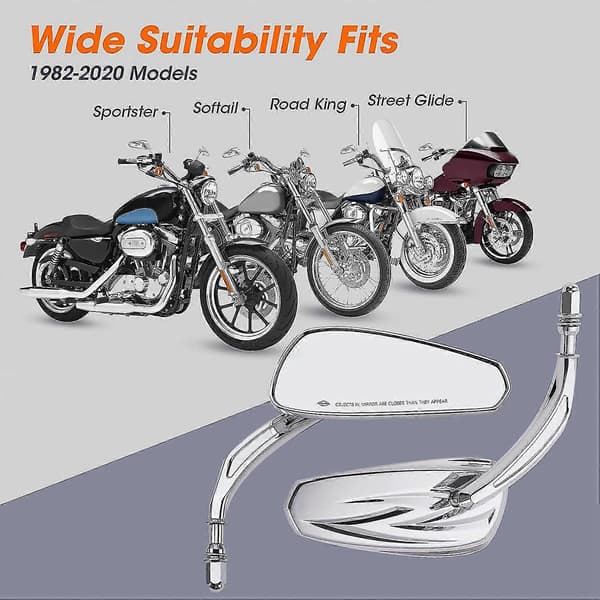 [RM]Rearview Mirror for All Models Road King Touring XL 883 Silver