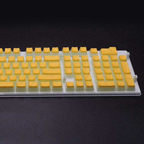 108 Tangenter Double Shot Pudding Keycaps DIY För Cherry MX Mekaniskt Tangentbord Gul