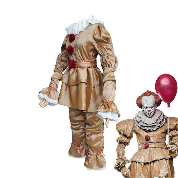 [RM] Halloween Klovnekostume Makeup Cosplay It Filmen Pennywise Deluxe Kostumer til voksne M