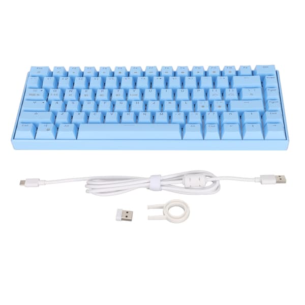 [RM] Mechanical Keyboard 82 Keys RGB Three Modes Support Wireless 2.4G BT3.0 Ergonomic 1800mAh Battery Wired Keyboard Blue Switch 1.1
