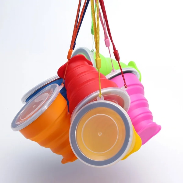 Vikbara Muggar BPA-FRI Vattenmugg Rese Silikon Infällbar Bärbar Utomhus Kaffe Handmugg yellow 200ml