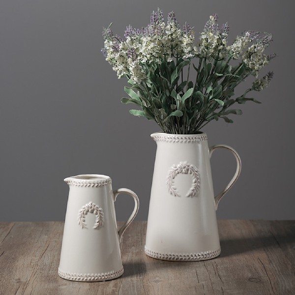 Blomkruka för Hemmakontor Nordisk Vardagsrum Vas Kaffe Keramik 23cm Kruka