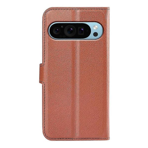 Litchi-läderfodral för Google Pixel 9 / 9 Pro Brown For Google Pixel 9 / 9 Pro