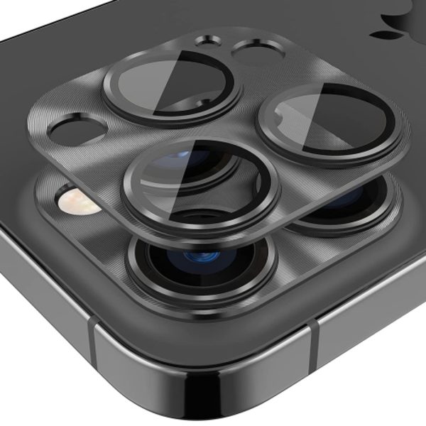 ENKAY iPhone 14 Pro / 14 Pro Max Linssinsuoja Alumiini Musta 40