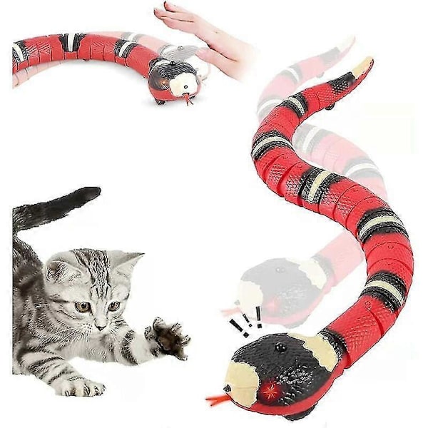 Smart Sensing Snake Interactive Cat Toy, Moving, Rechargeable, Automatically Senses Obstacles and Escapes