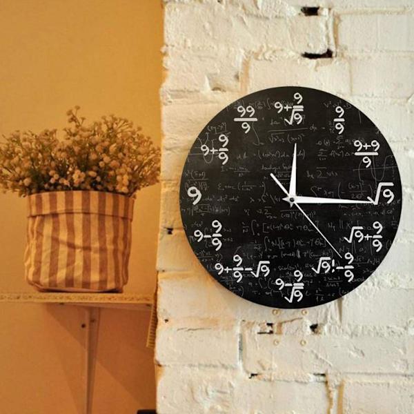 Modern Unik 9:ans Matematiska Formler Väggklocka 30 cm Matematiska Ekvationer Konst Klassrumsinredning Gåvor, minimalistisk design gör ett hem