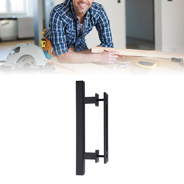 [RM]Carbon Steel Sliding Door Handle, 4.8mm Thick, Double-Sided Sliding Door, Push-Pull Handle, Black Square Handle