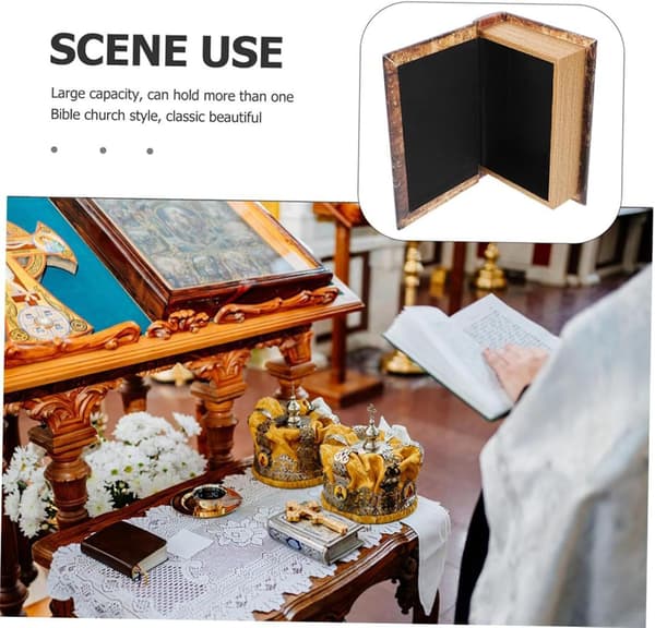 [RM] Hollow Book Storage Box with Retro Shelf Decor, Secret Display Prop for Coffee Table, 24×17×6 cm