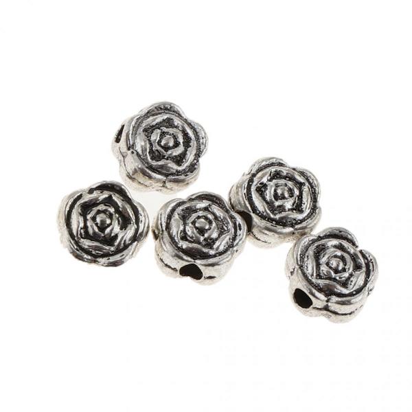 50 Stycken Smyckestillverkning Distanspärlor Legering Armbandsberlocker Rosformade Fynd
