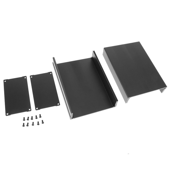 extruderad aluminium case PCb kylning DIY platt case 105x55x150mm svart