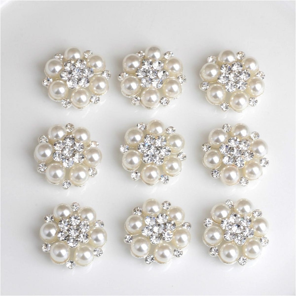 Set med 10 st Strassdekoration Pärlkristall Blomma Scrapbooking Dekor Väska DIY