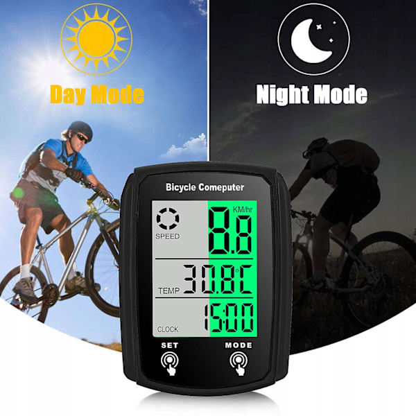 Vandtæt Kablet LCD Digital Cykelcomputer Cykel Speedometer Kilometertæller[RM]