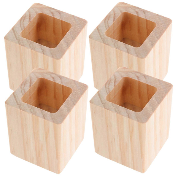 Solid Wood Furniture Risers for Sofa and Bed, 4 Pcs Square Lifting Pads[RM]