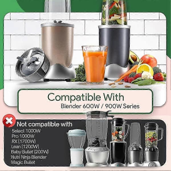 NutriBullet 600w 900w Pro Erstatningsblad Blender, Tetningsring Pakning Bladerstatningsdeler C8