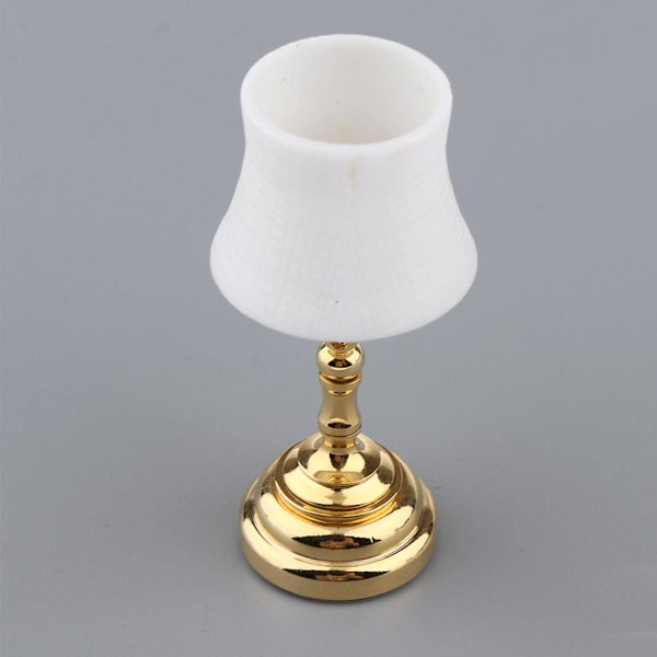 2x 1:12 Dockskåp Miniatyr Bordslampa LED-Lampa Batteridriven Lampa Vit