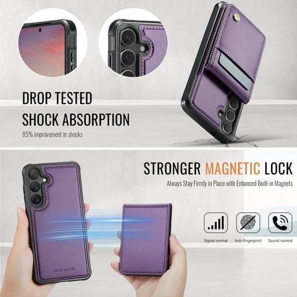 JEEHOOD J06 Mobilcover til Samsung Galaxy S24 Læder MagSafe Lilla