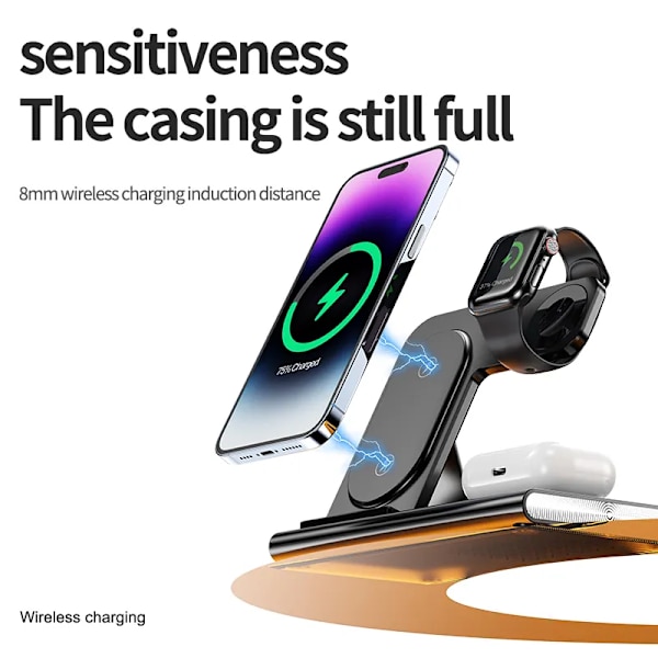 Trådlös laddningsstativ 3 i 1 för iPhone 14 13 12 Pro Max Apple Watch 8 7 Samsung Watch 5 Airpods Snabbladdningsdockningsstation For Samsung White