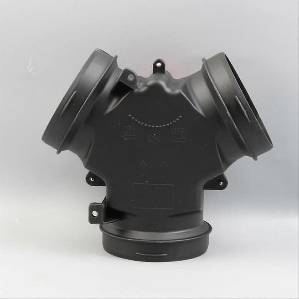 [RM] 90 mm ventilklap justerbar luftvarmer ventilkanal T-gren splitter rørforbindelse til bil Musta