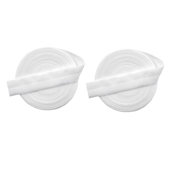 2x Vit Elastisk Platt Snedremsa Band Hantverk Kläder Sömnad Flätat Rep