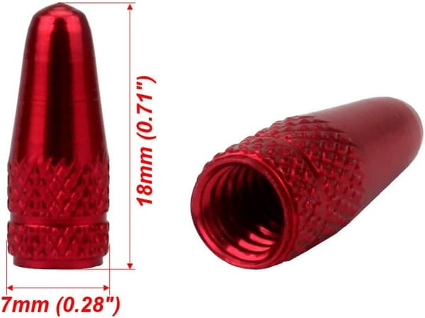 [RM] 6 stk. (røde) ventilhetter franske sykkelstøvhetter aluminiumslegering hjulkapsler ventilhetter