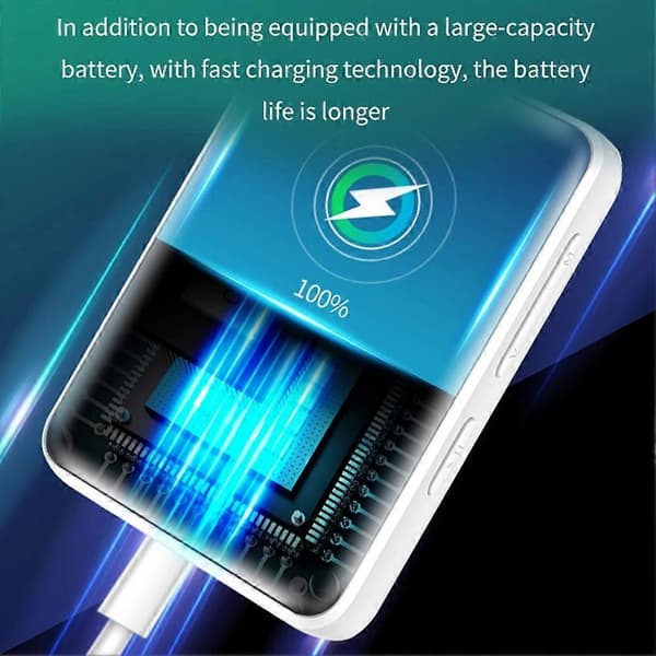 Bluetooth 5.0 MP3 Player Full Touch Screen Student Walkman Hifi Sports Music Player Mp4 Video Player Built-in Speaker, A Black