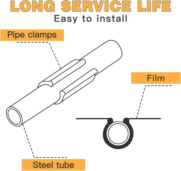 [RM]20-pack Greenhouse Clips - 25mm Black, Thick ABS Windproof Carabiners