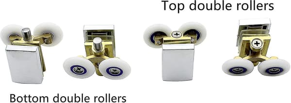 [RM]4-pack Shower Door Rollers - Shower Rollers - Sliding Track Wheels - Brass Support Arm with 25mm Wheels for Shower Enclosure, Shower Room