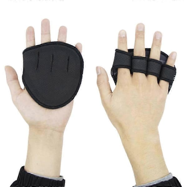 2 st lyfthandskar Styrketräning Fingerskydd för Pull Up Bar Styrkelyft Black