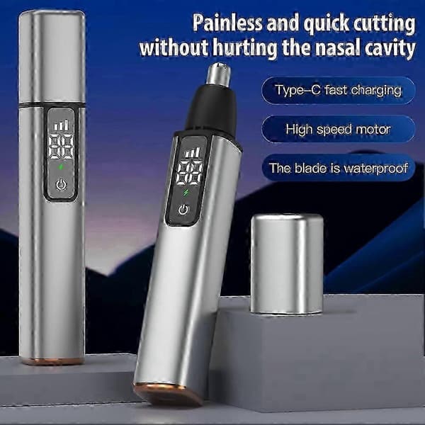 USB Uppladdningsbar Näshårstrimmer för Män, Öron- och Näshårstrimmer med LCD-display Professionell Trimning