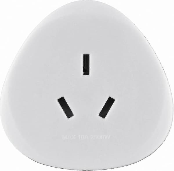 Universal rejseadapter fra Australien/Kina til Frankrig/Europa, hvid