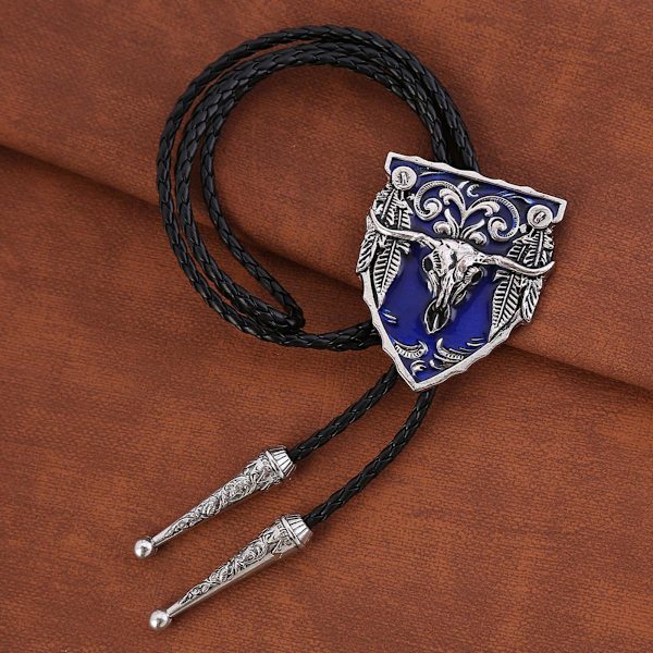 Bolo Tie Halsband Hänge Fancy Charm Smycken Modeaccessoar Blå Herr
