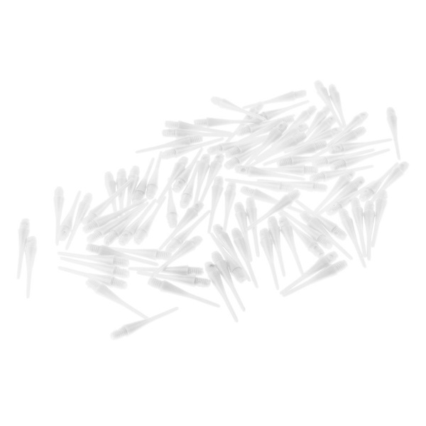 100 st Mjuka Clip Tip Tips 2BA Standard Dart Skaft Nål Vit